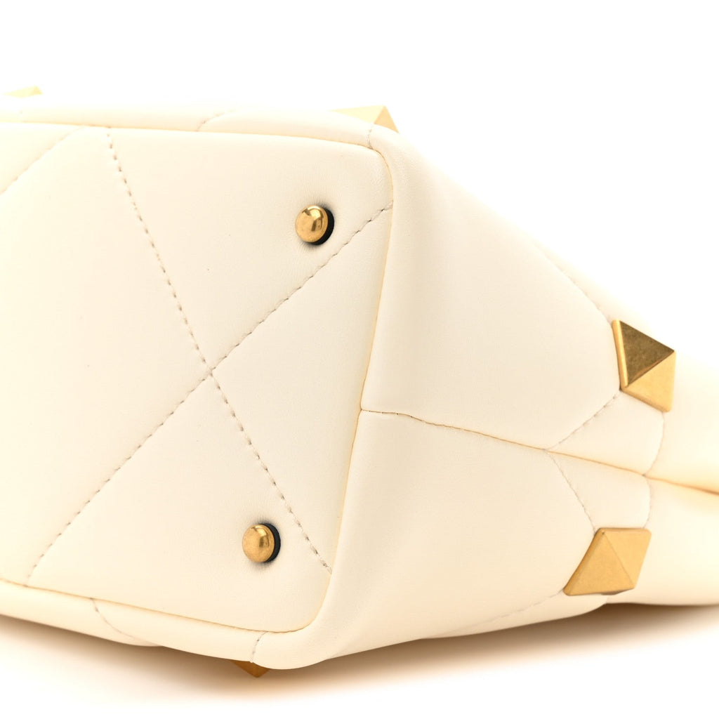 Nappa Small Roman Stud The Handle Bag Ivory