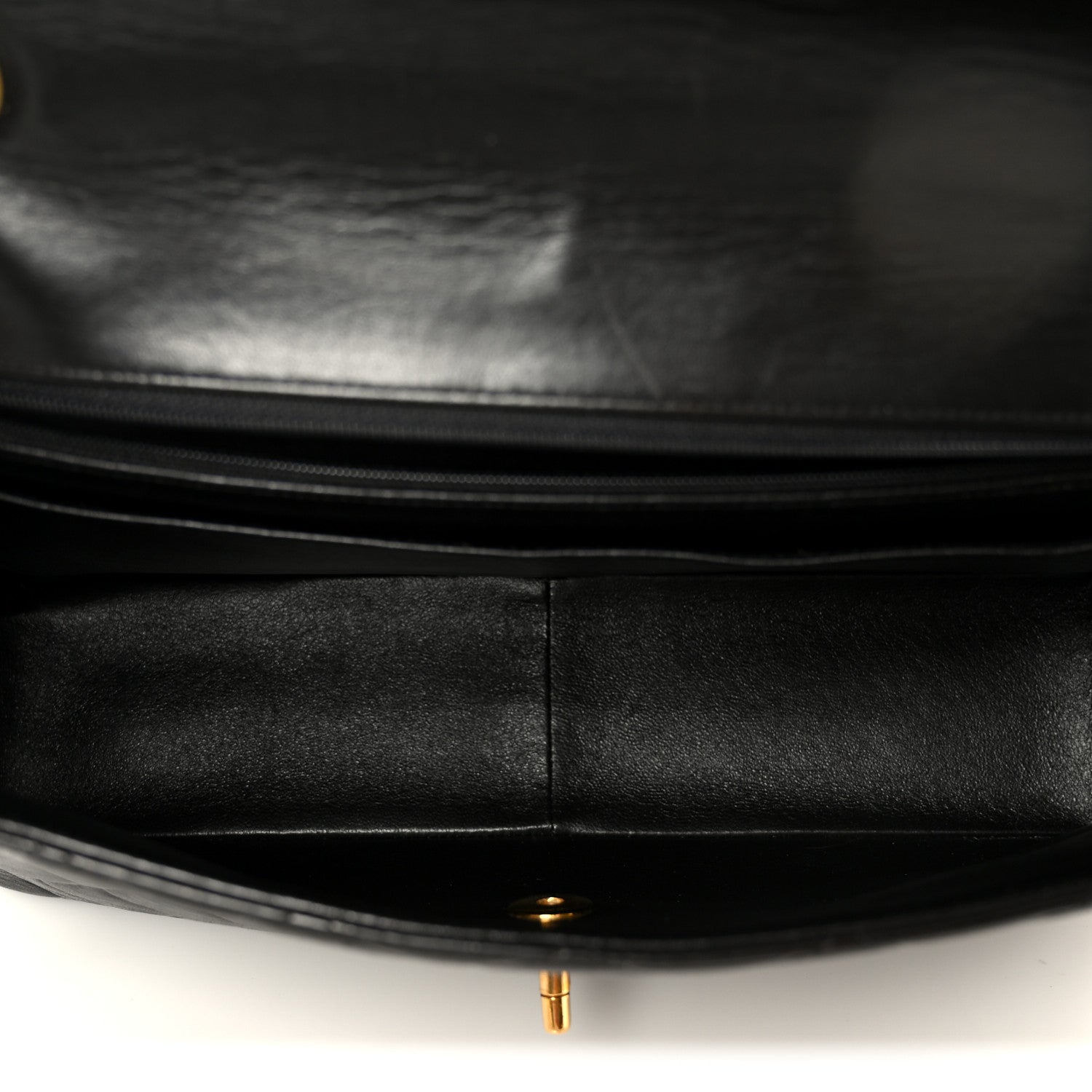 Lambskin Quilted Jumbo Single Flap Black