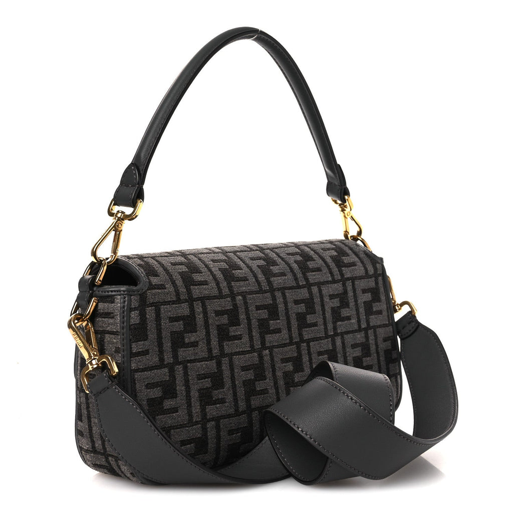 Chenille FF Embroidered Baguette Antracite Asfalto