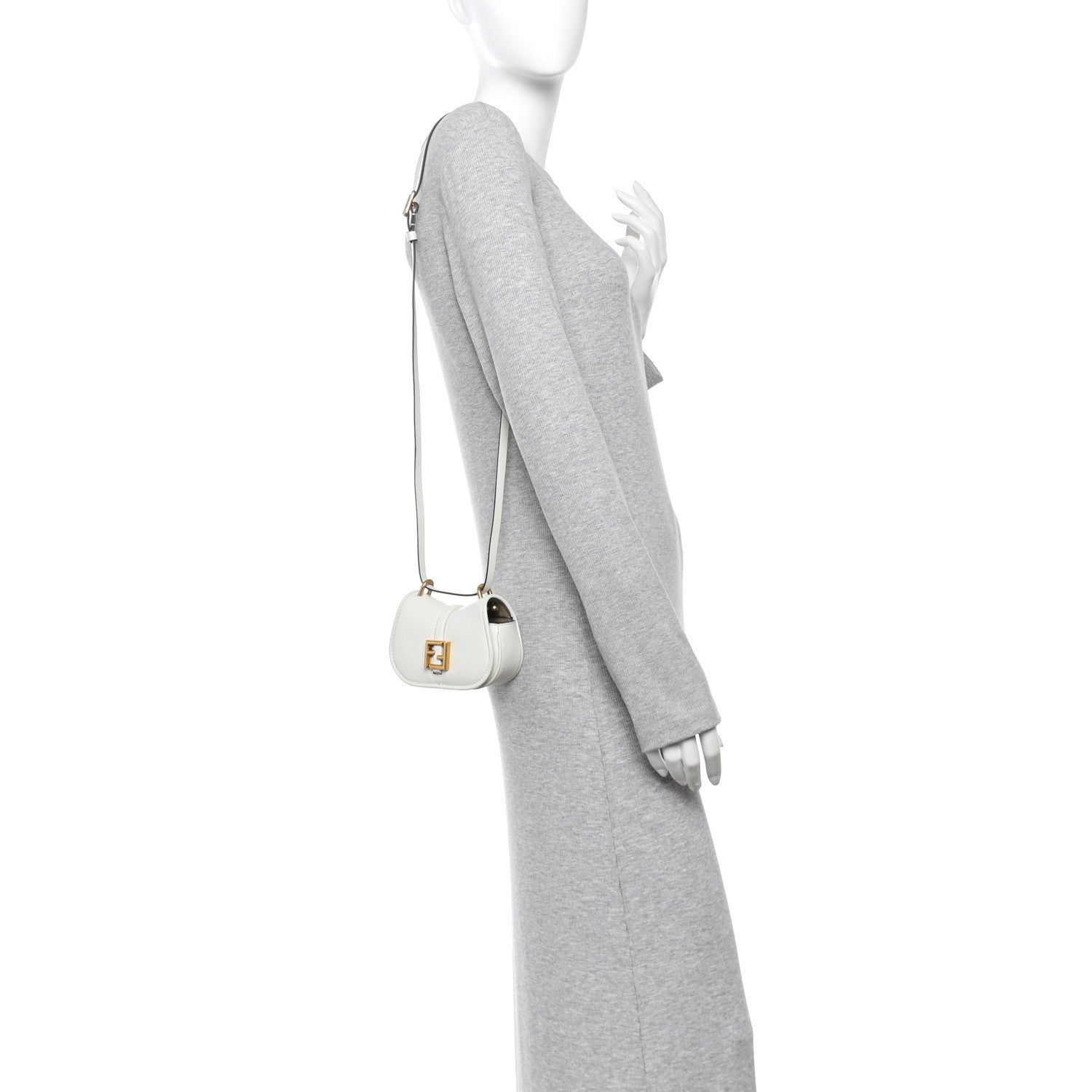 Vitello Brenta Cher Mini Fendi C'mon White Ice