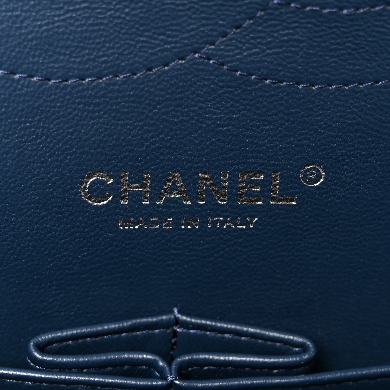 Caviar Quilted Jumbo Double Flap Navy Blue