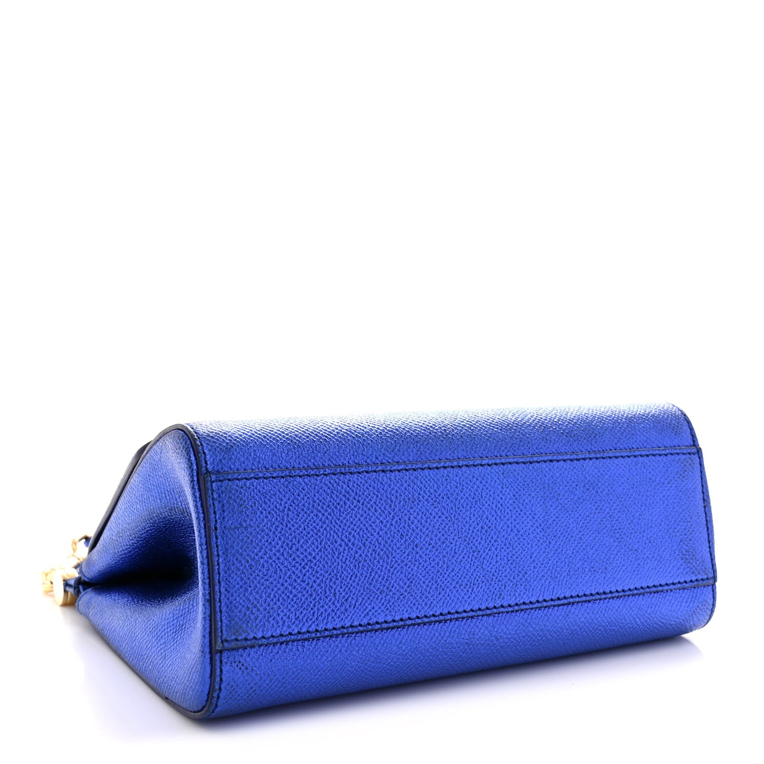 Metallic Dauphine Small Miss Sicily Satchel Blue