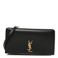 Smooth Calfskin Monogram Phone Holder Crossbody Black