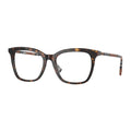 Burberry Eyeglasses Square Full Rim, Dark Havana Frame and Clear Demo Lenses Lens BE23904017