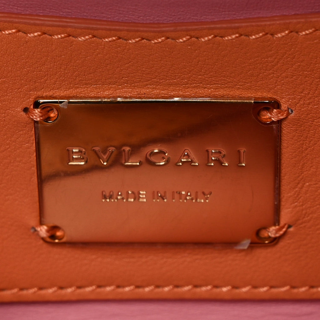 Calfskin Matelasse Mini Serpenti Cabochon Crossbody Bag Orange