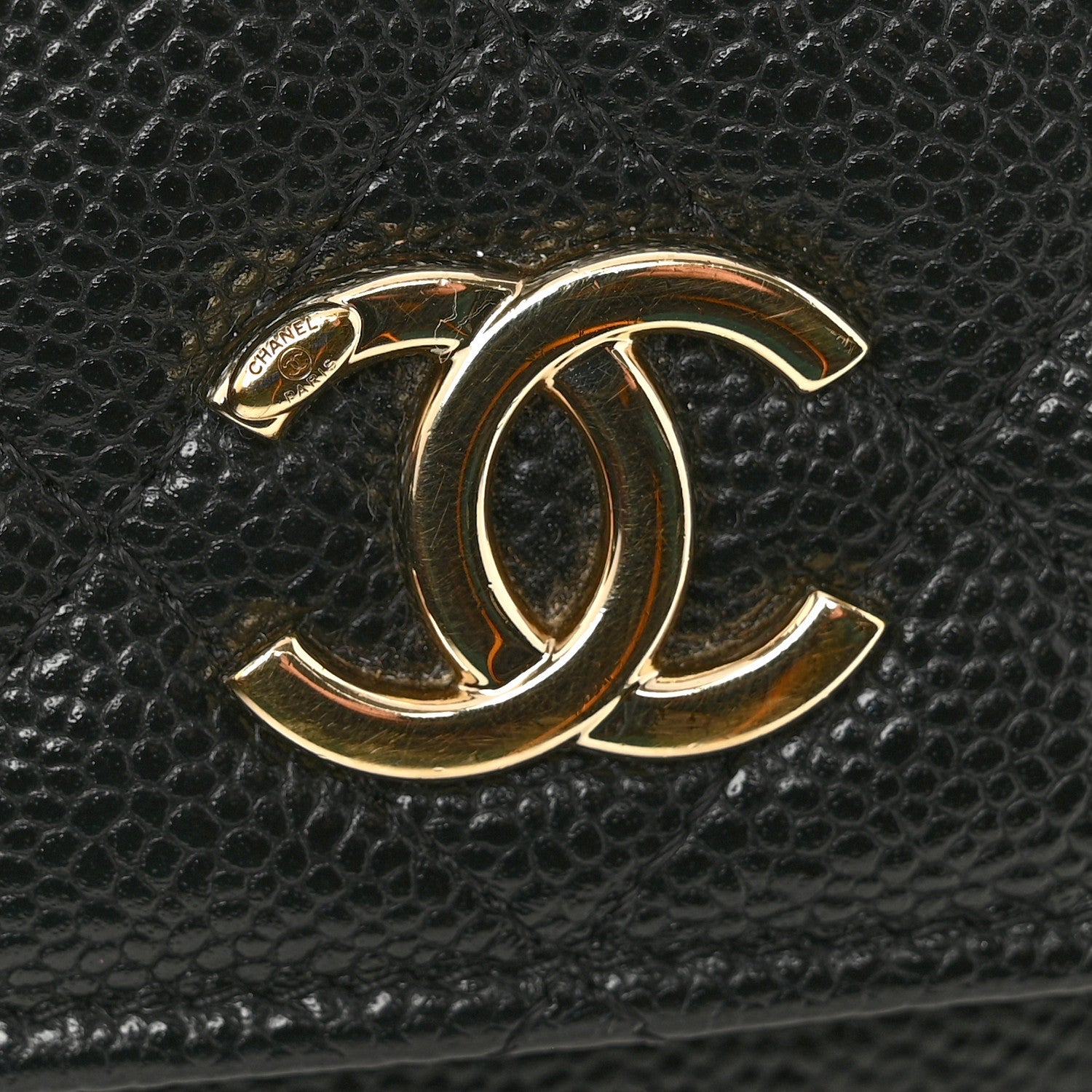 Caviar Quilted Business Affinity Clutch With Chain Black