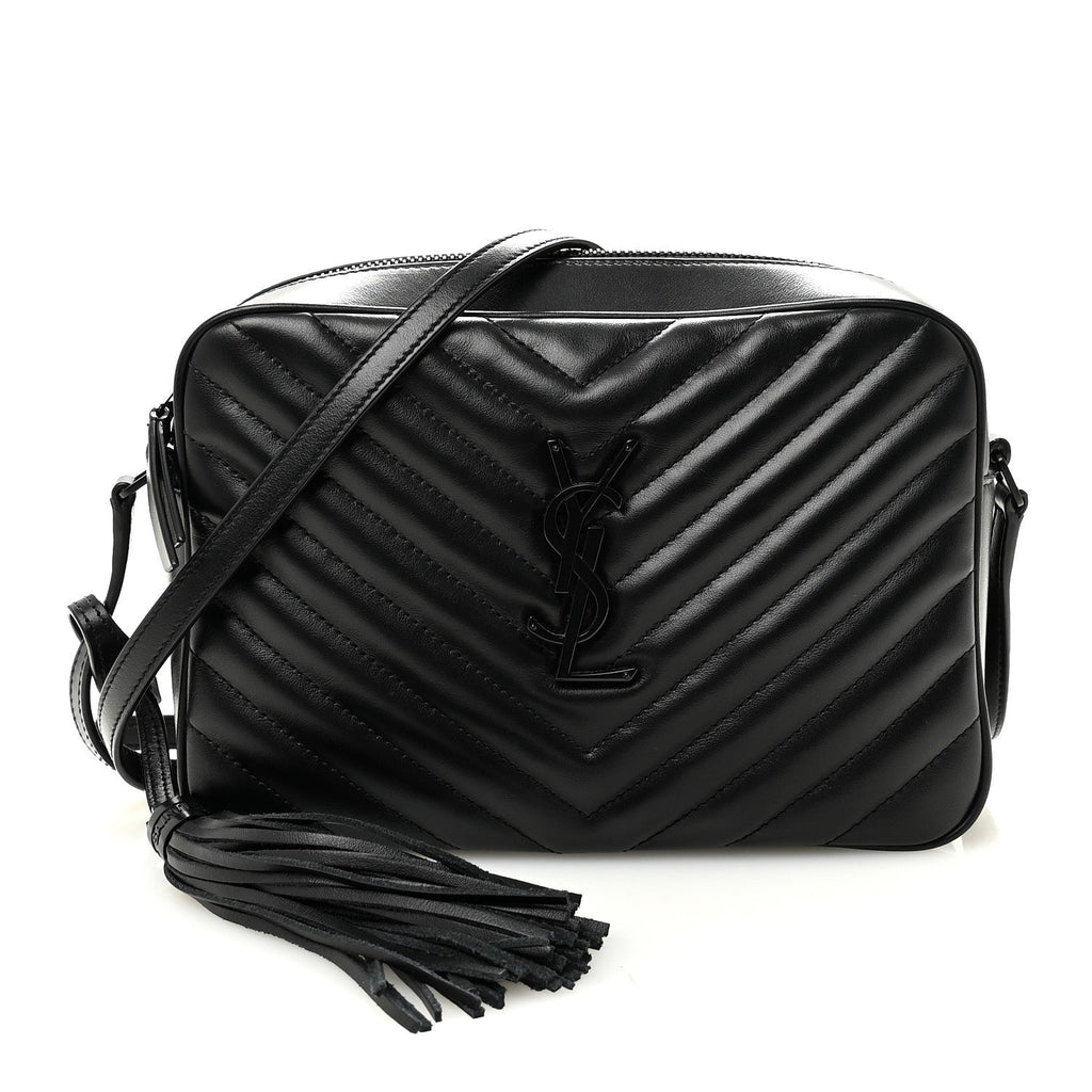 Calfskin Matelasse Monogram Monochrome Lou Camera Bag Black