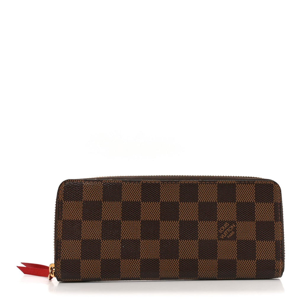 Damier Ebene Clemence Wallet Cherry