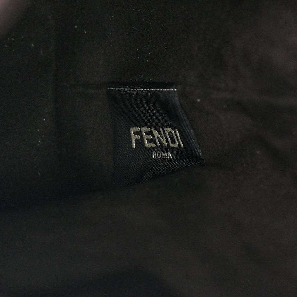 Chenille Vitello F is Fendi Micro FF Mini Mon Tresor Bucket Bag Rosso Roma