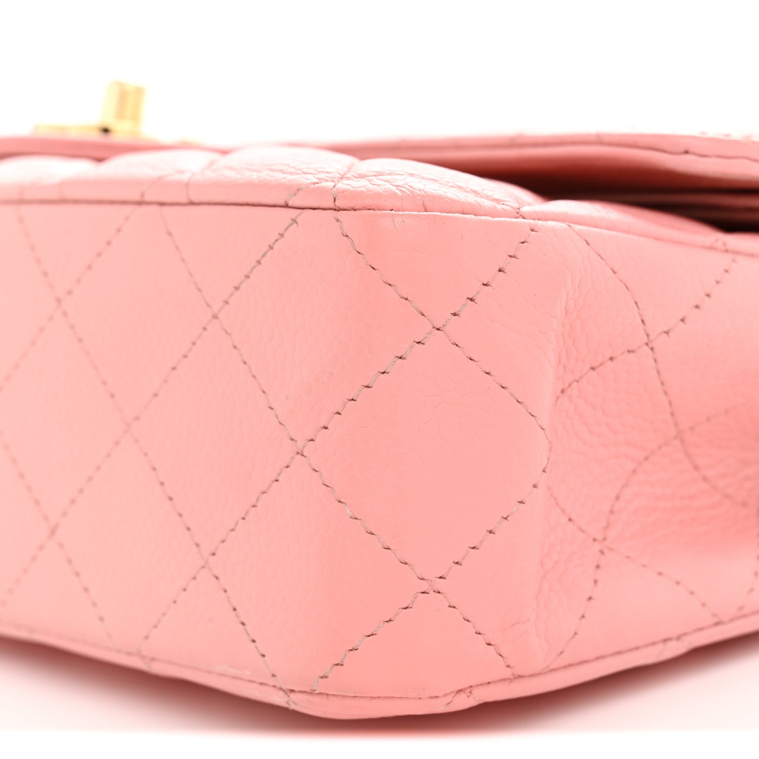 Caviar Quilted Medium Double Flap Pink