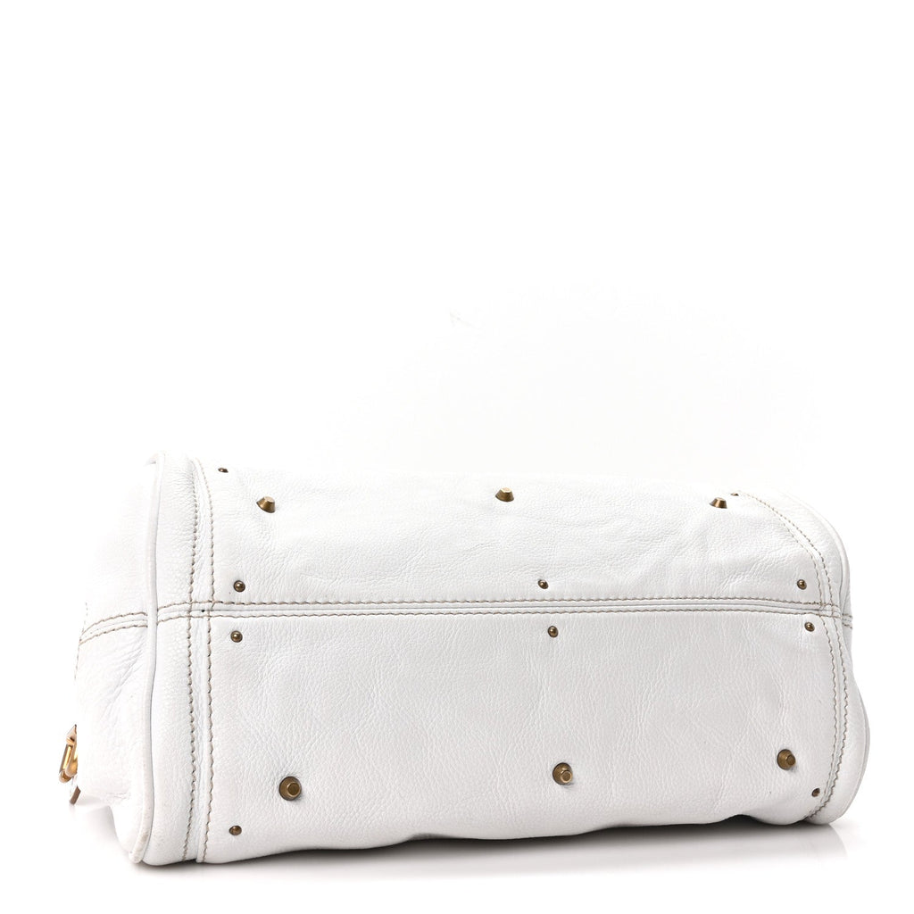 Calfskin Medium Paddington Satchel White
