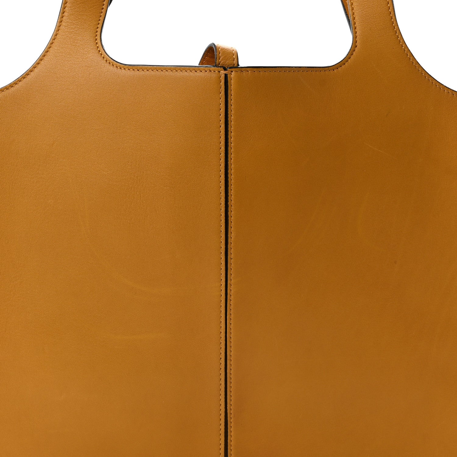 Supple Natural Calfskin Medium Tri-Fold Bag Ocre