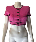 Chanel Vintage 1995 Barbie Pink Cotton Cropped Jacket