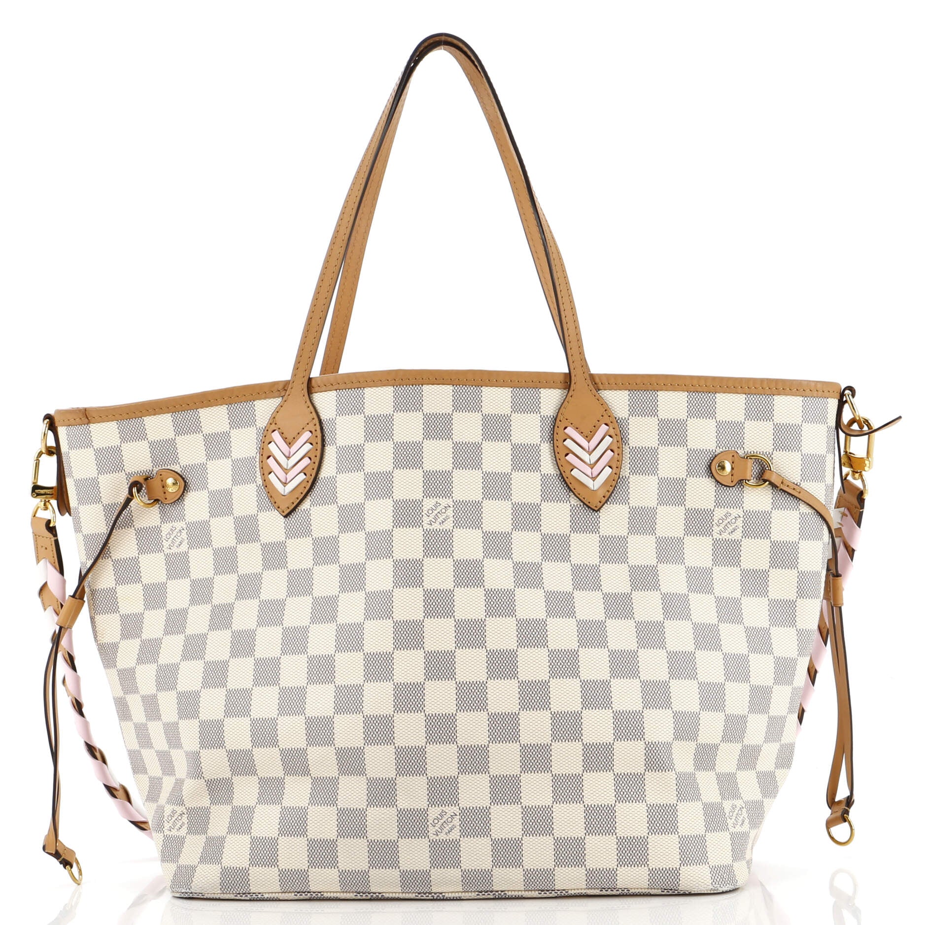 Louis Vuitton Neverfull NM Tote Damier with Braided Detail MM