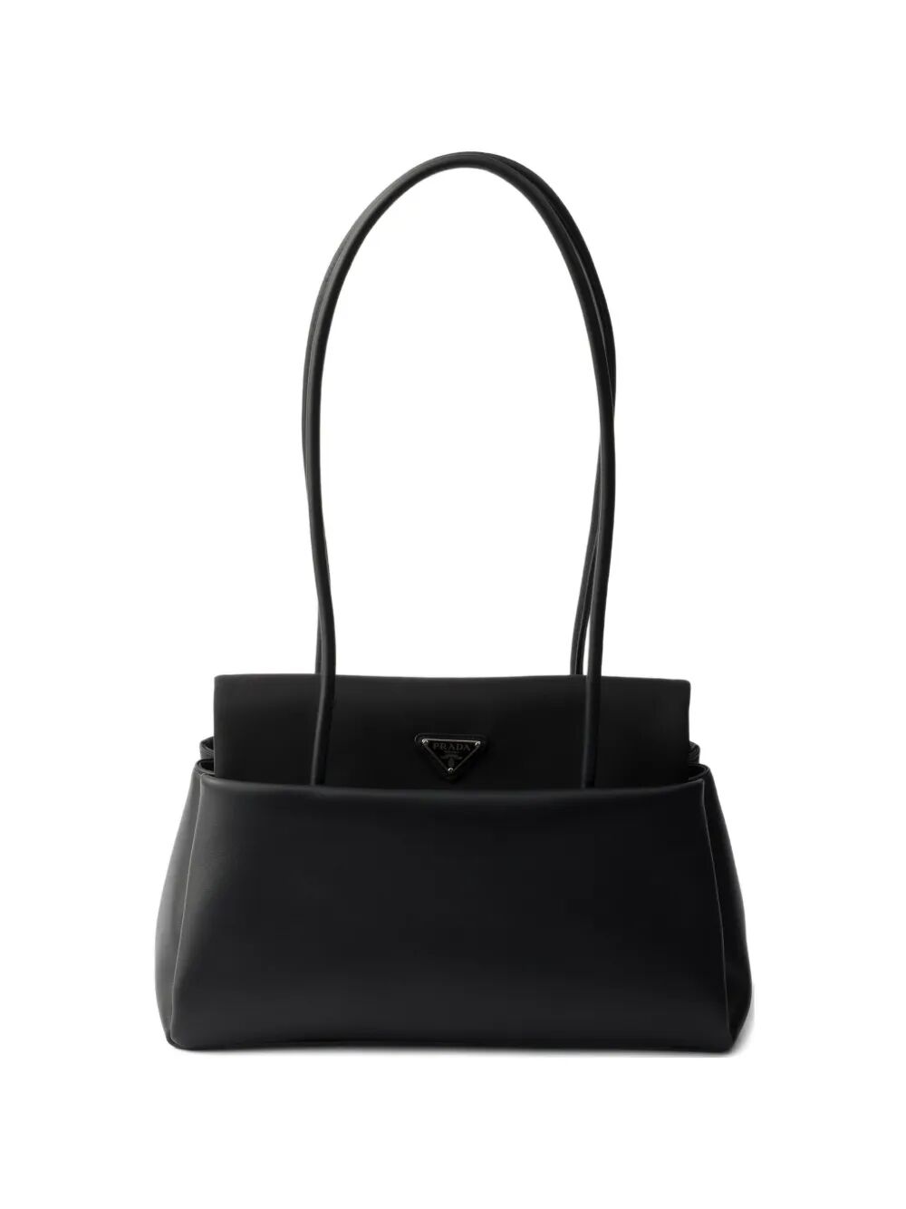 Prada Women Prada Passage Medium Leather Bag With Re-Nylon Flap
