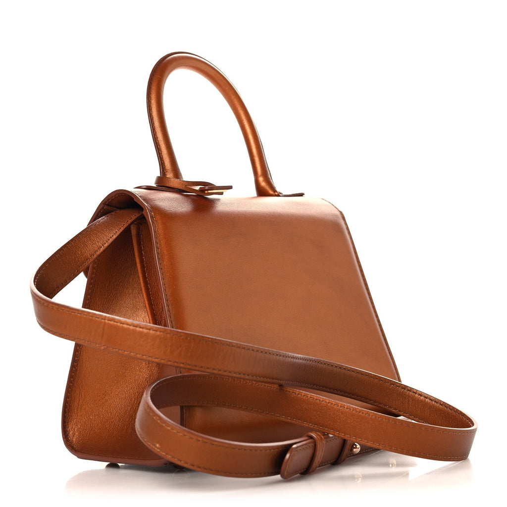 Box Calfskin Mini Brillant Satchel Bronze