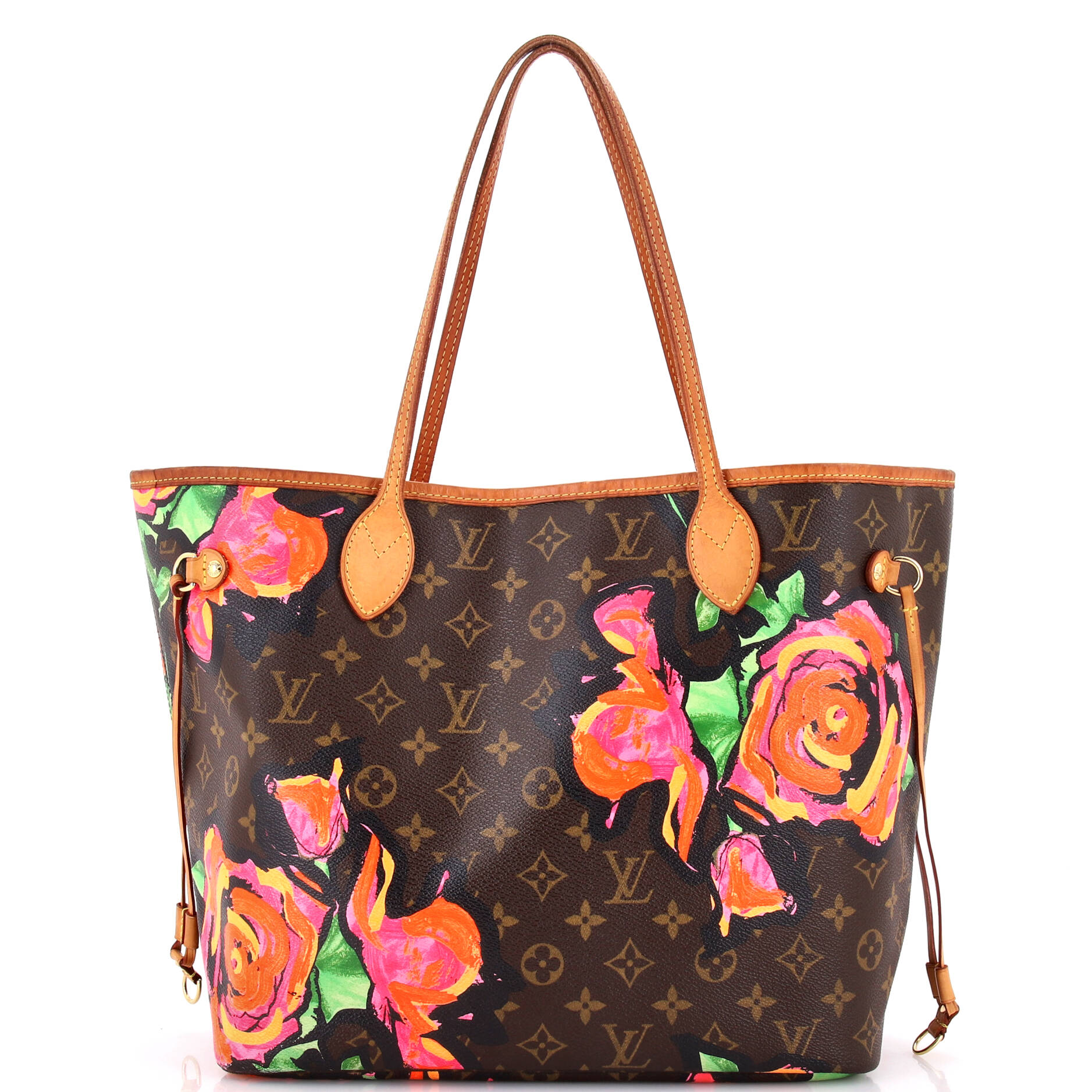 Louis Vuitton Neverfull Tote Limited Edition Monogram Roses MM