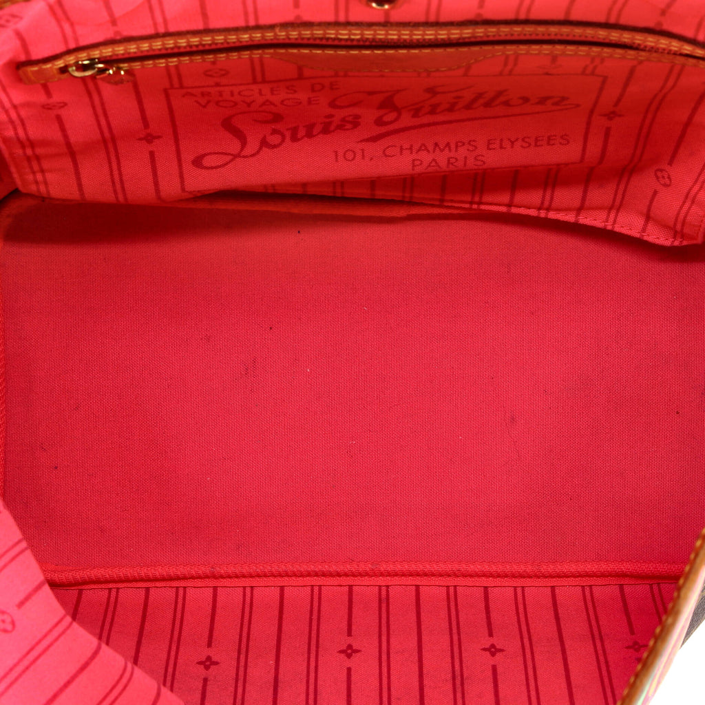 Louis Vuitton Neverfull Tote Limited Edition Monogram Roses MM