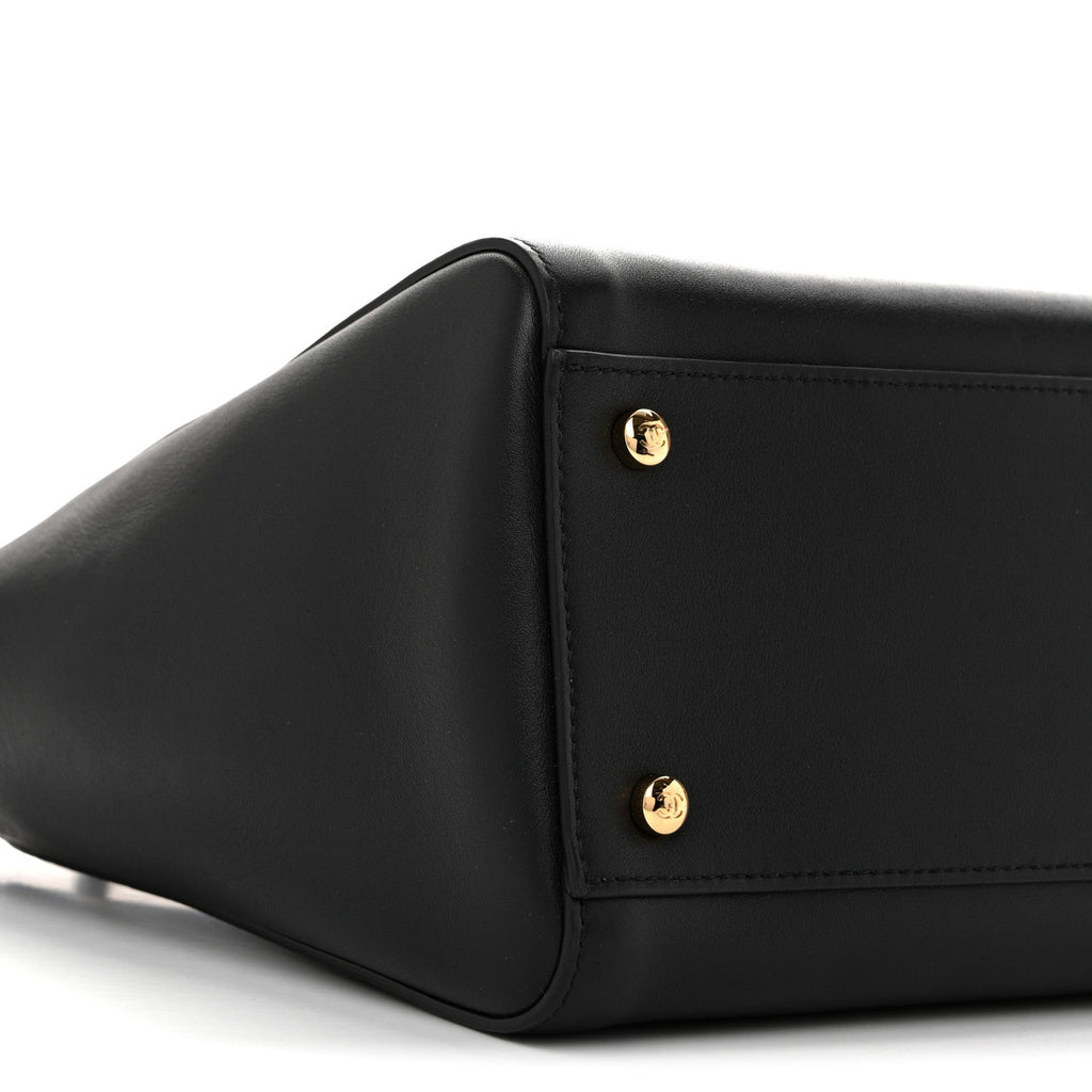 Calfskin Archetype Small Shopping Tote Black