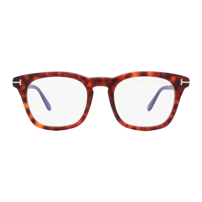 Tom Ford Eyeglasses Square Full Rim, Shiny Black Frame and Clear Blue Light Block Lenses Lens FT5870-F-B001