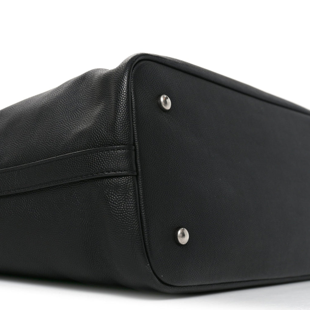 Calfskin Large Coco Eyelets Shopping Tote Black