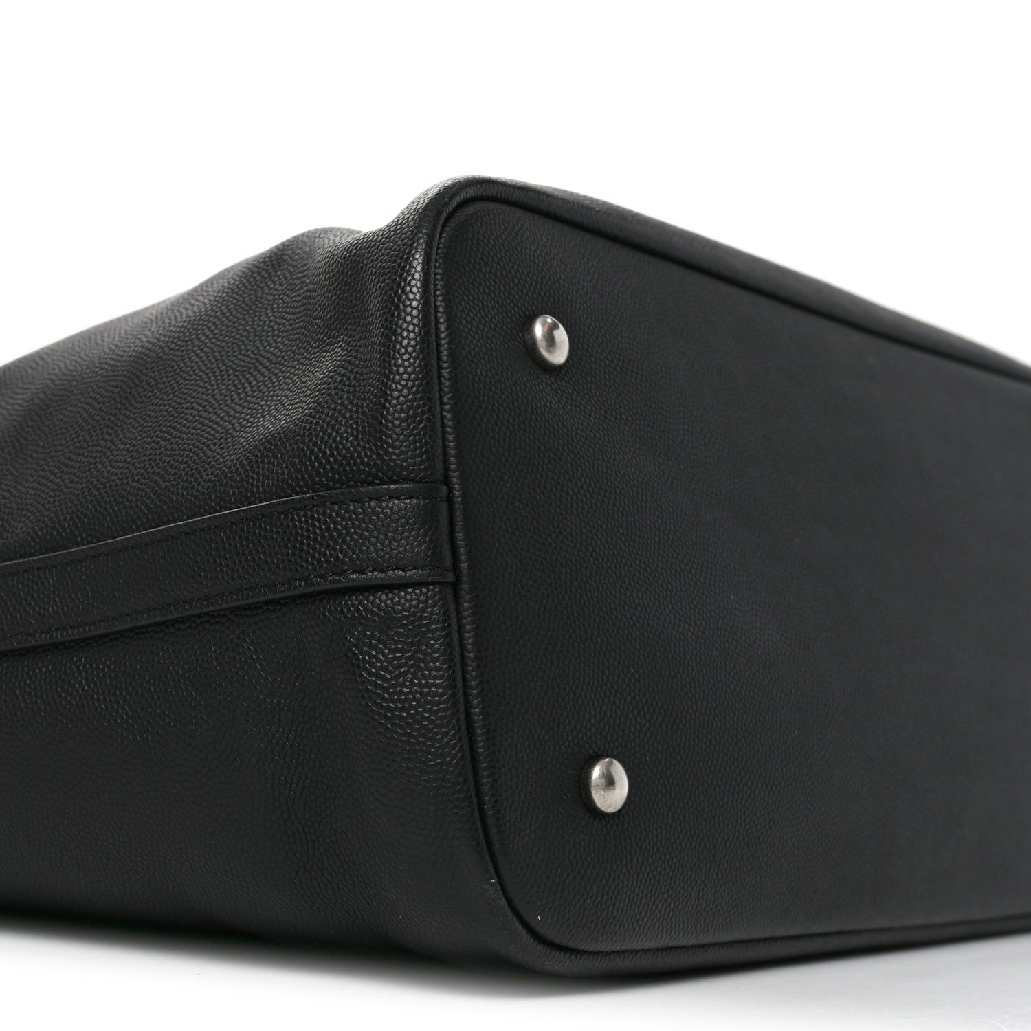 Calfskin Large Coco Eyelets Shopping Tote Black