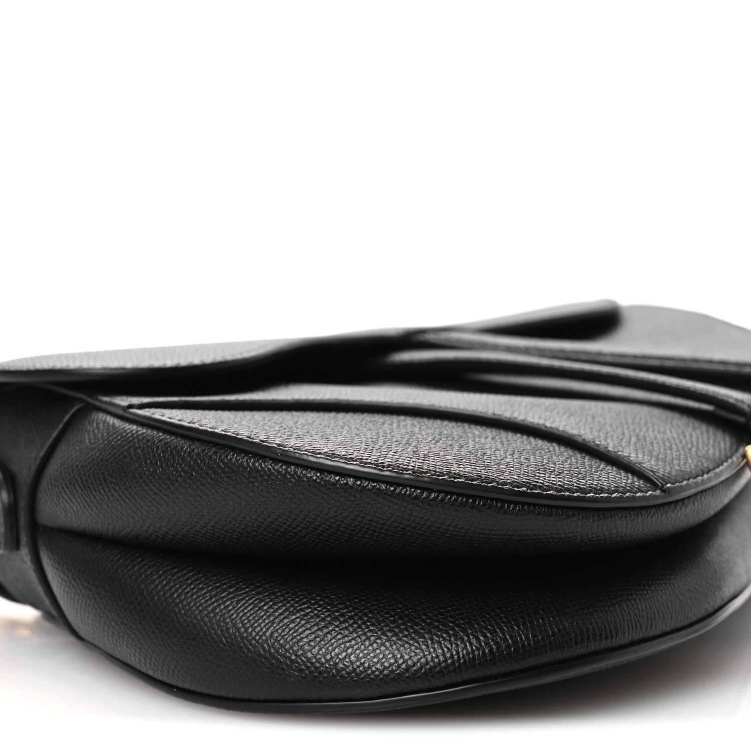 Grained Calfskin Saddle Bag Black