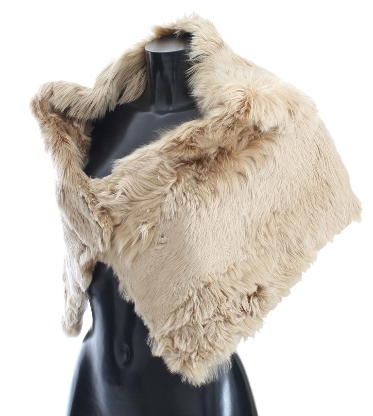 Dolce & Gabbana Beige Alpaca Collar Women's Scarf