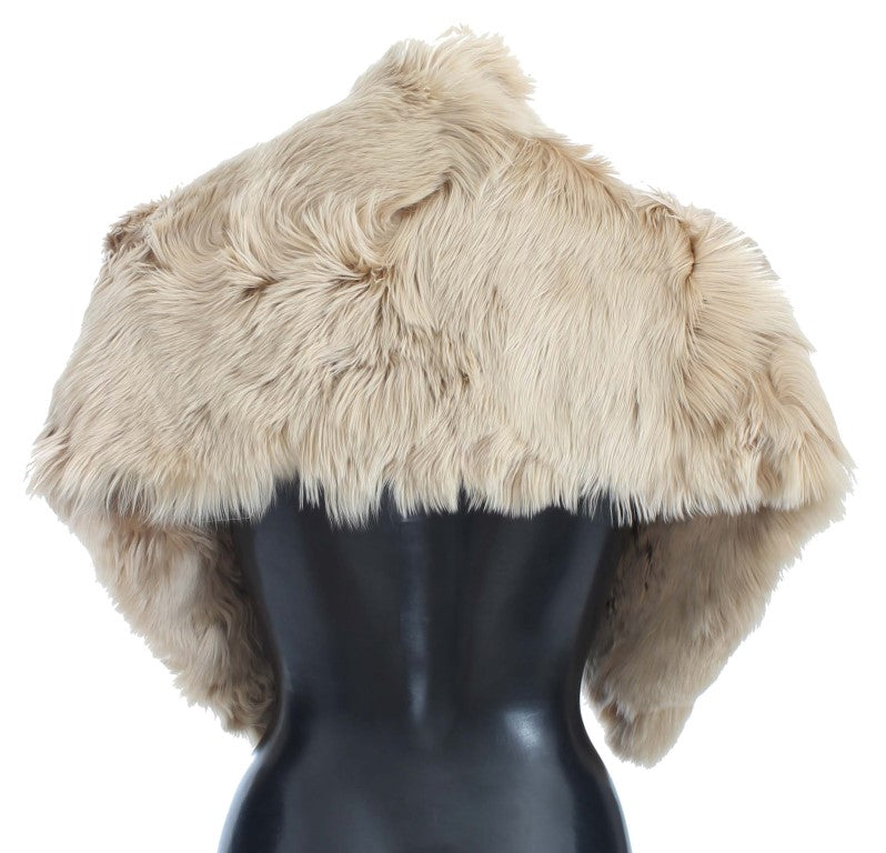 Dolce & Gabbana Beige Alpaca Collar Women's Scarf