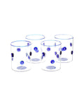 Jonathan Adler Set Of 4 Boxed Dottie Rocks Glassware Blue