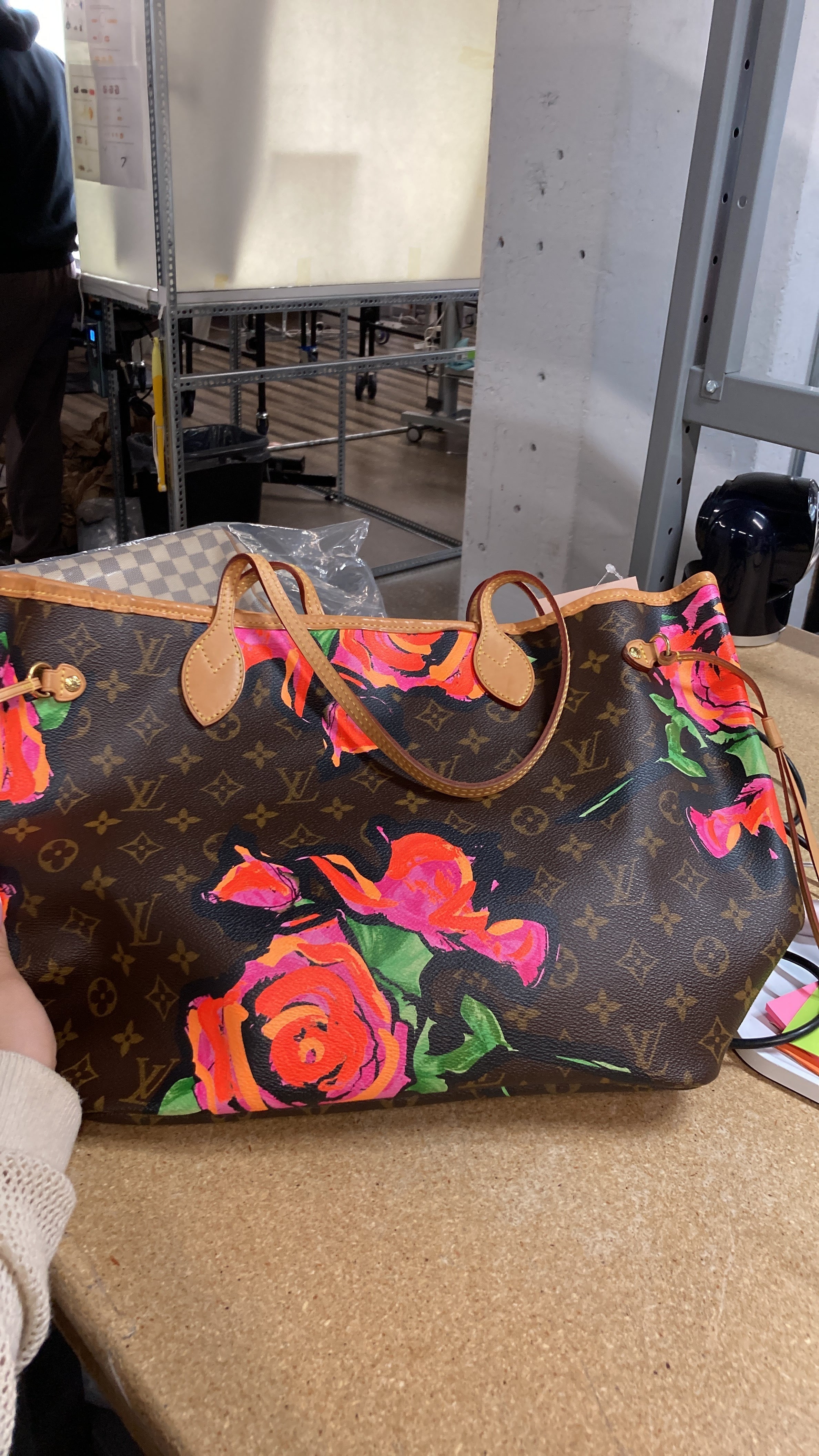 Louis Vuitton Neverfull Tote Limited Edition Monogram Roses MM