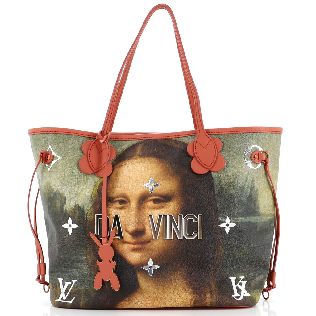 Louis Vuitton Neverfull NM Tote Limited Edition Jeff Koons Da Vinci Print Canvas MM