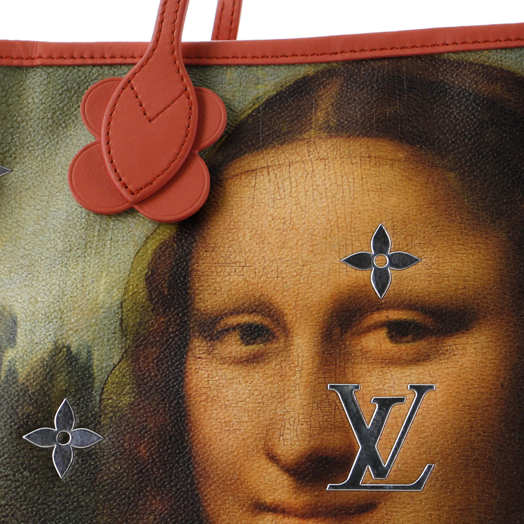 Louis Vuitton Neverfull NM Tote Limited Edition Jeff Koons Da Vinci Print Canvas MM