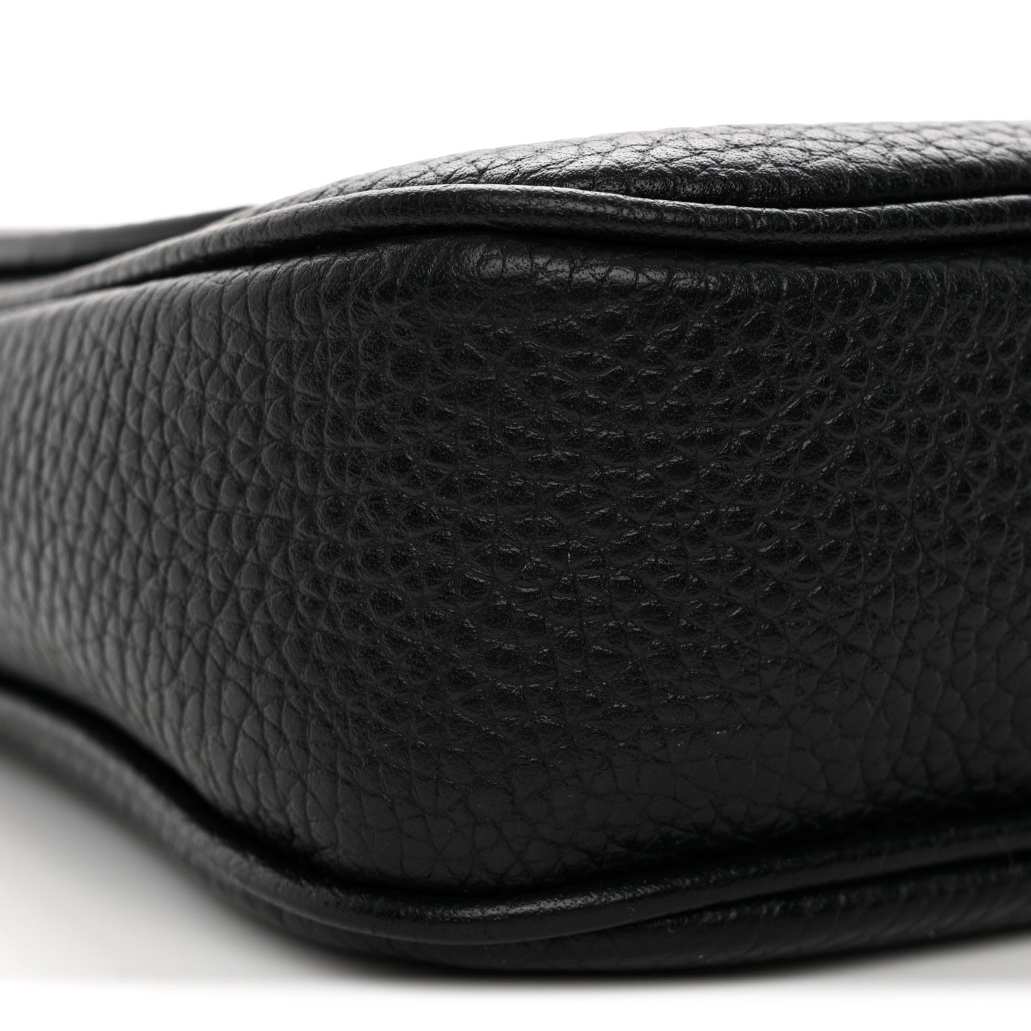 Pebbled Calfskin Medium Soho Flap Crossbody Black