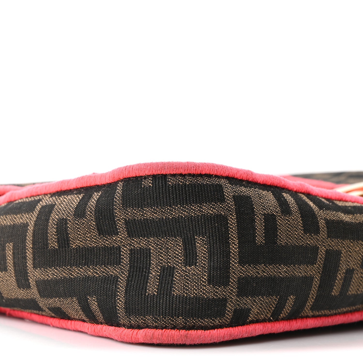 Fabric Jacquard FF 1974 Large Baguette Tobacco Moro Fuxia Fluo