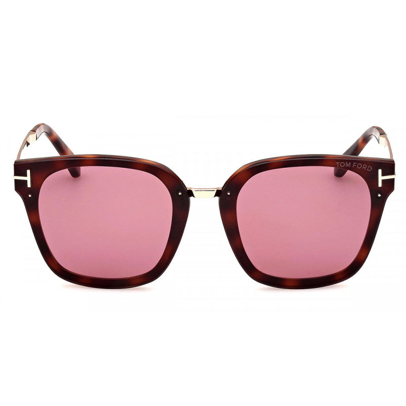 Tom Ford Sunglasses Square Full Rim, Shiny Bordeaux Frame and Smoke Lens FT101471A