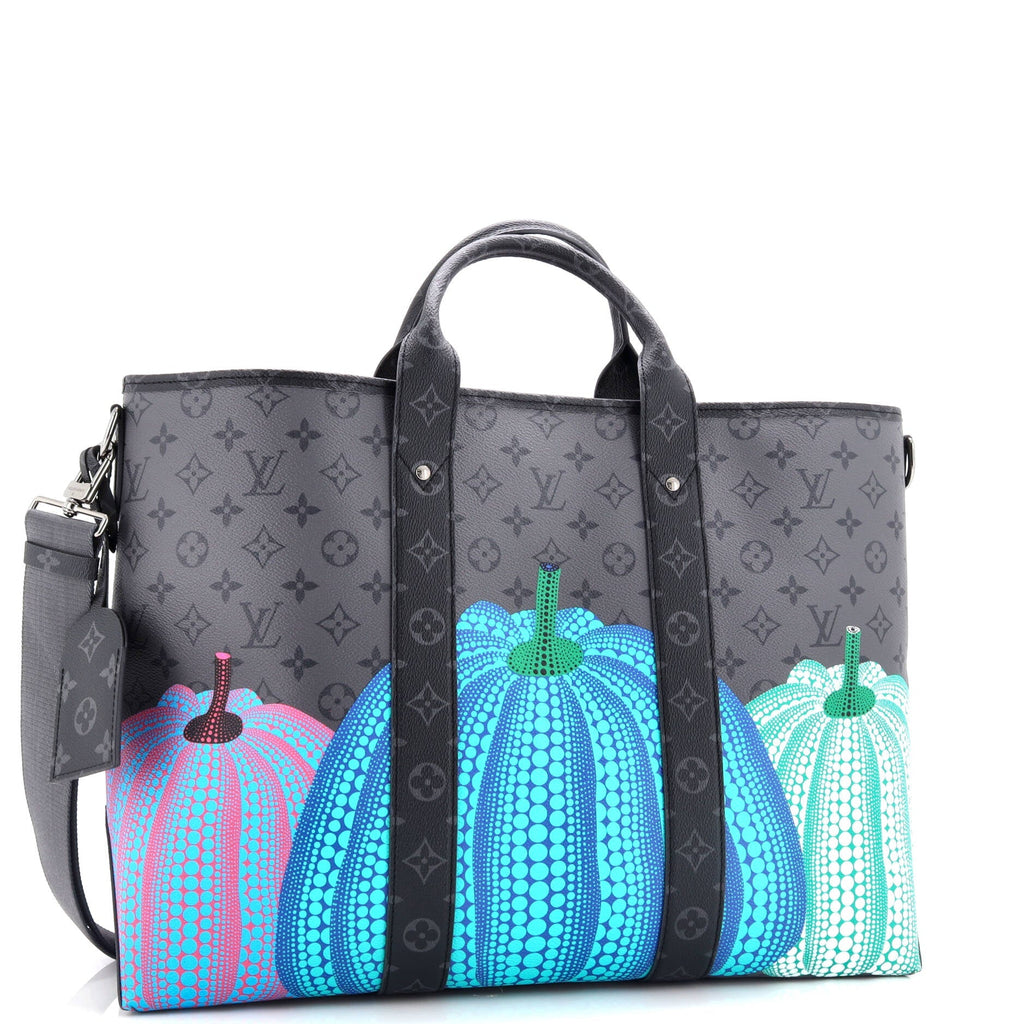 Louis Vuitton Weekend Tote Yayoi Kusama Pumpkins Reverse Monogram Eclipse Canvas GM