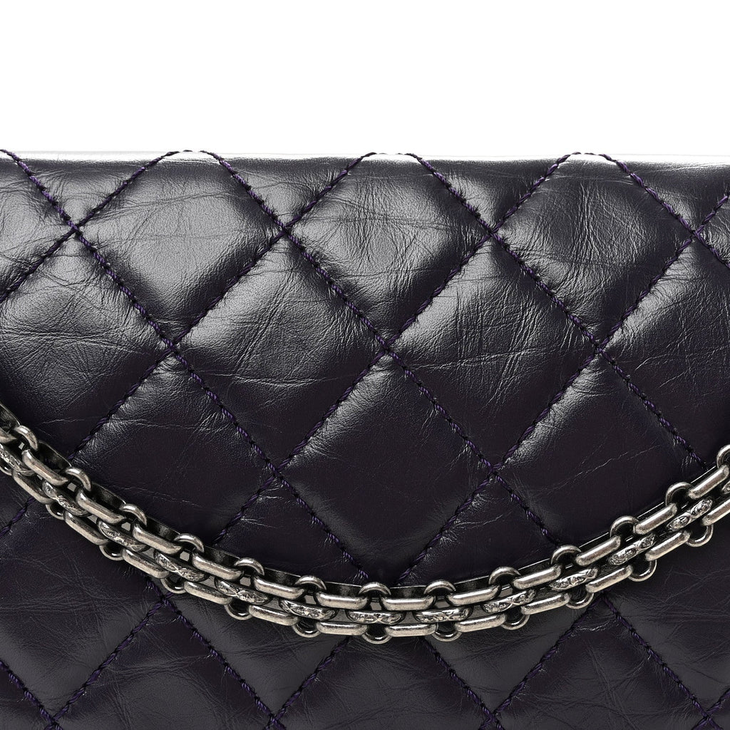 Aged Calfskin Quilted 2.55 Reissue 226 Flap Purple