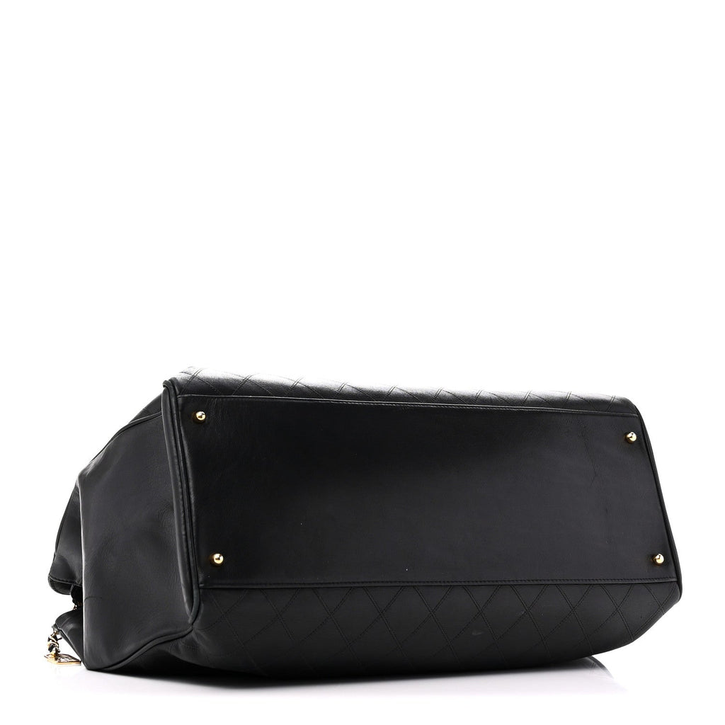 Calfskin Stitched XL Weekender Black