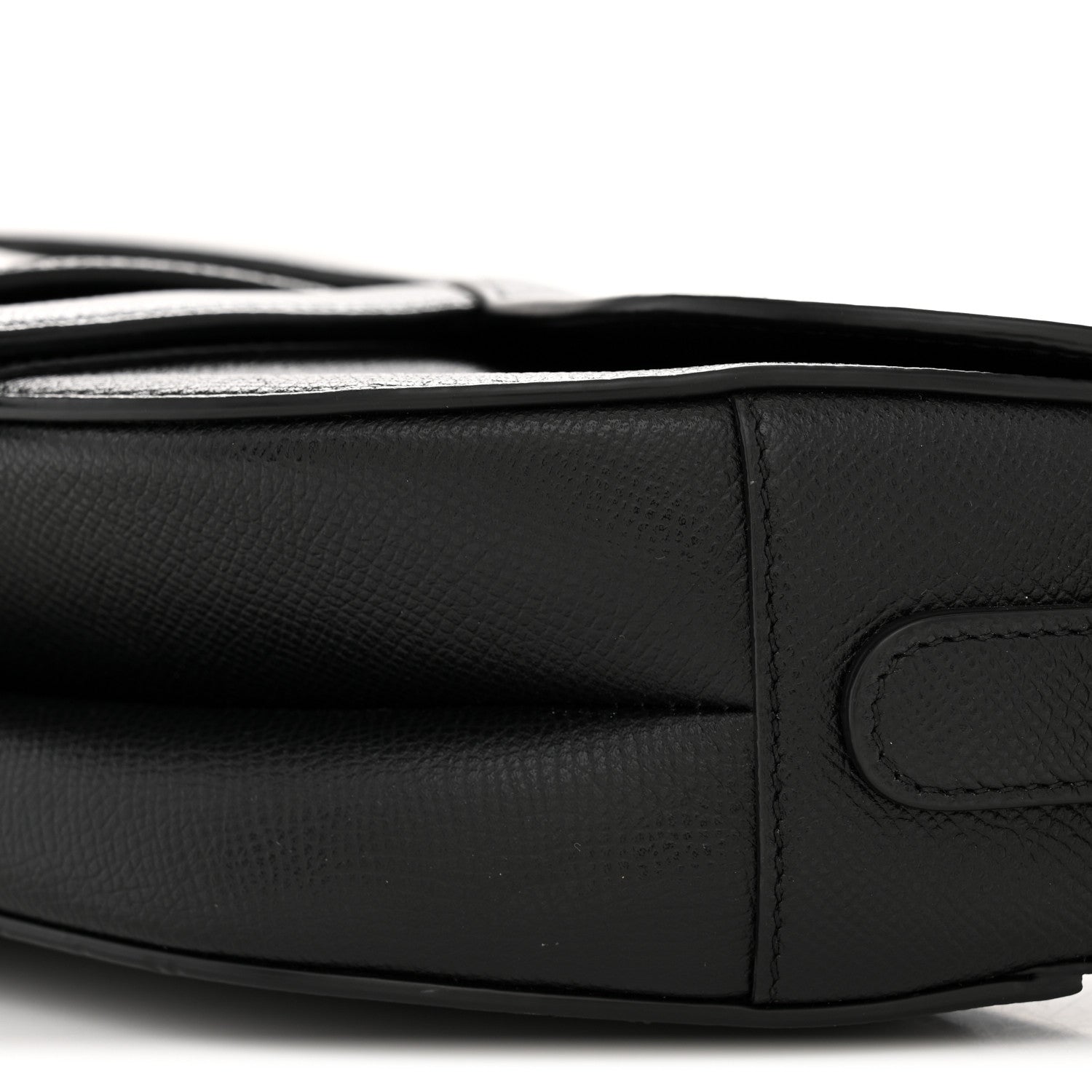 Grained Calfskin Saddle Bag Black