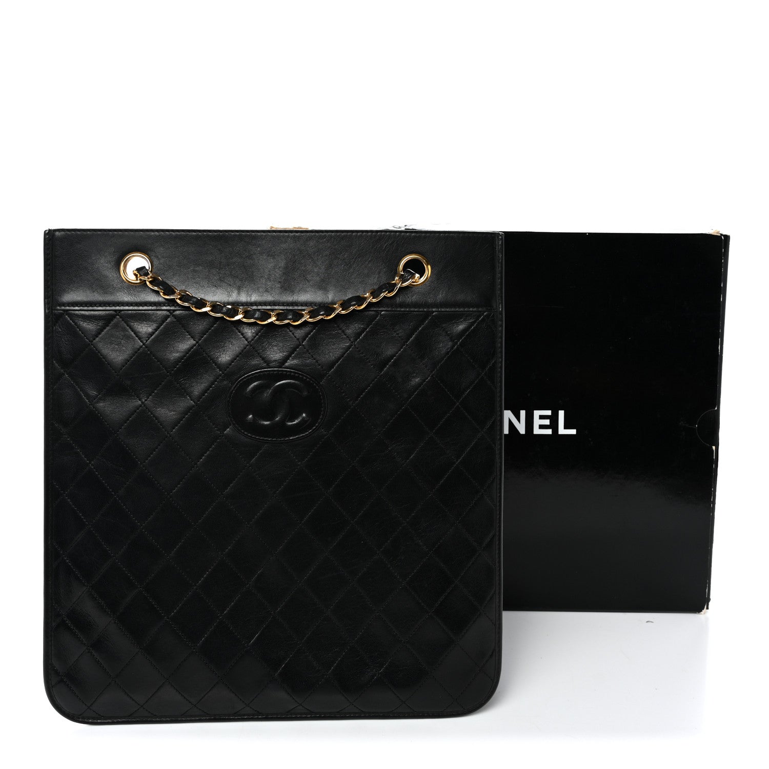 Lambskin Quilted CC Shoulder Bag Black