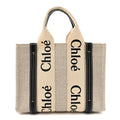 Cotton Calfskin Small Woody Ribbon Tote White Blue
