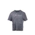 Chanel Size 42/44 20S Signature Logo with Crystal CC Logo Plaque T-shirt Cotton Gray