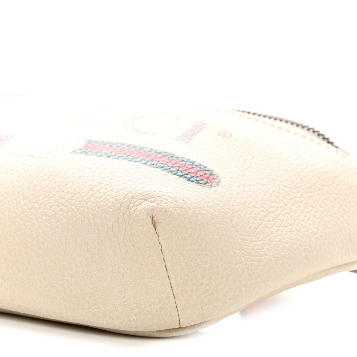Grained Calfskin Small Logo Belt Bag White