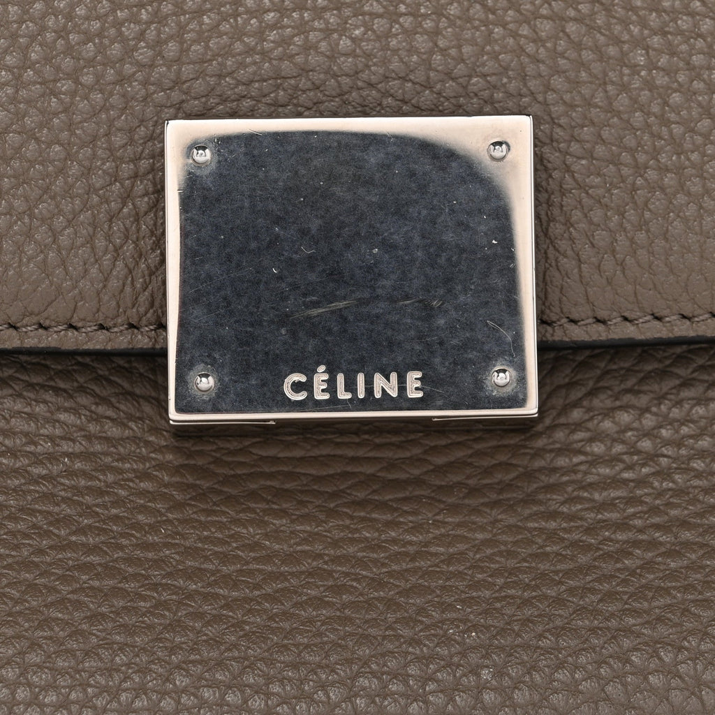 Drummed Calfskin Suede Medium Trapeze Souris