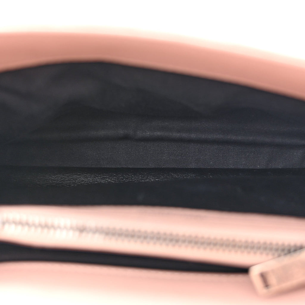 Sheepskin Matelasse Chevron Monogram Medium College Bag Rose Poudre