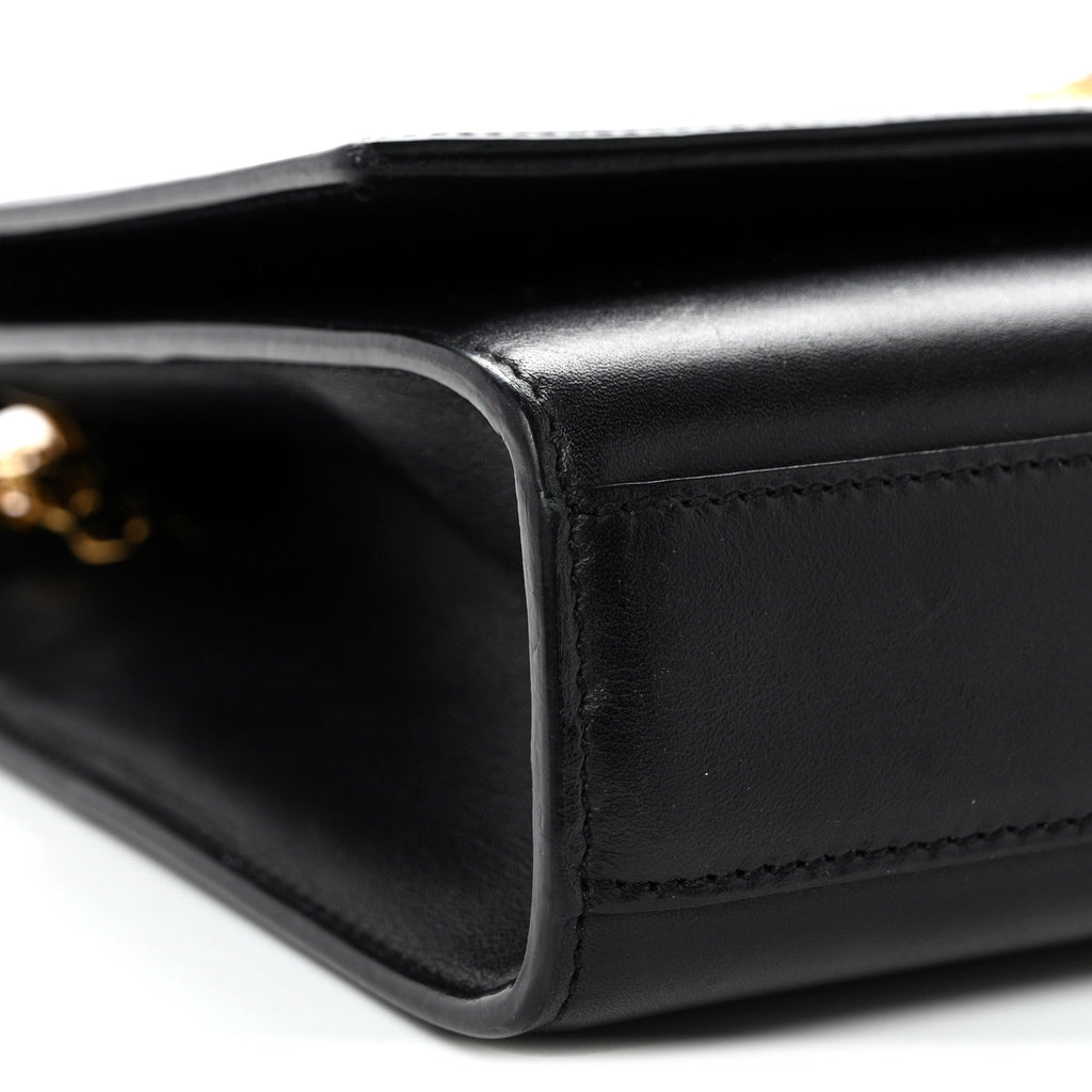 Smooth Calfskin Medium Classic Monogram Kate Tassel Satchel Black