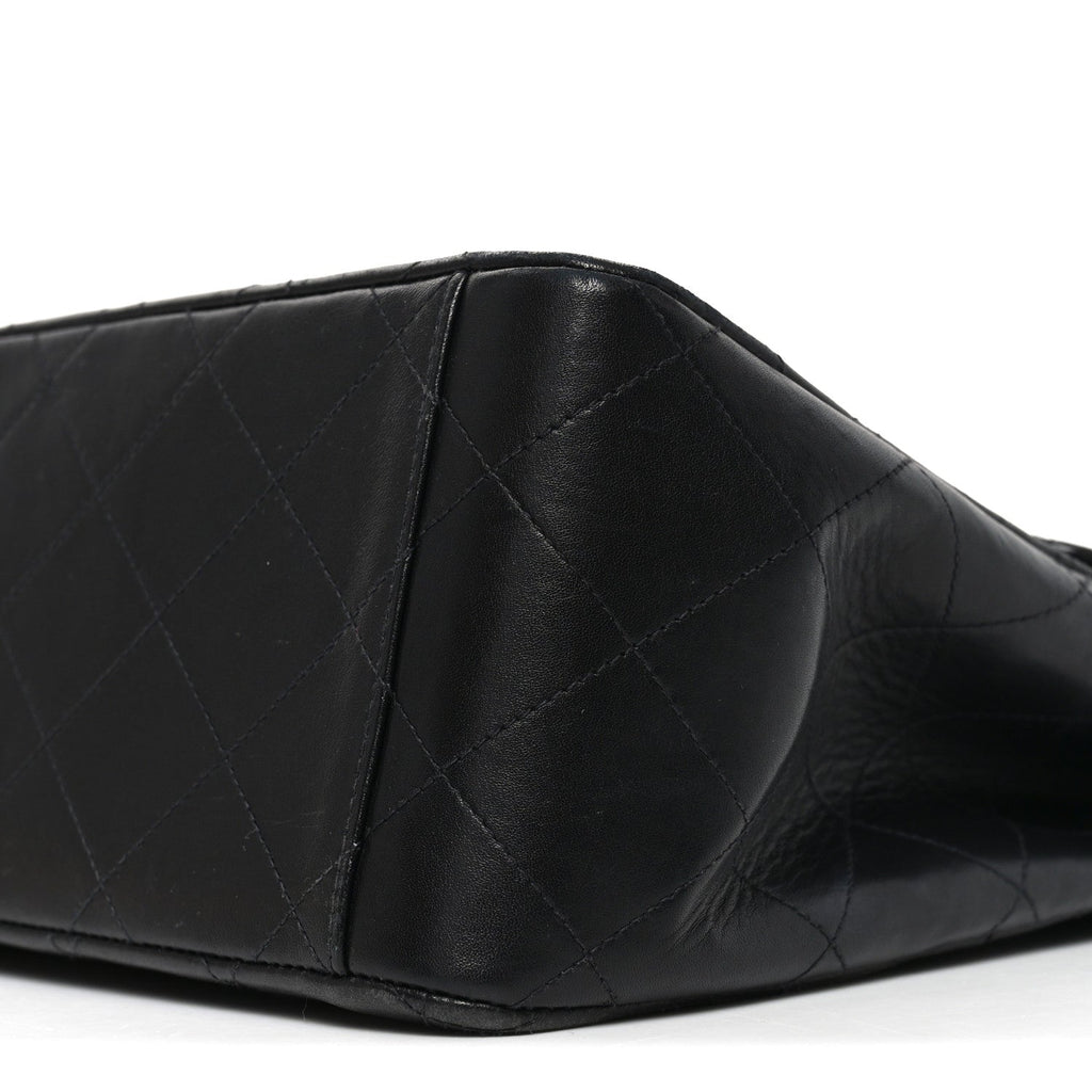 Lambskin Quilted XL Jumbo Single Flap Black