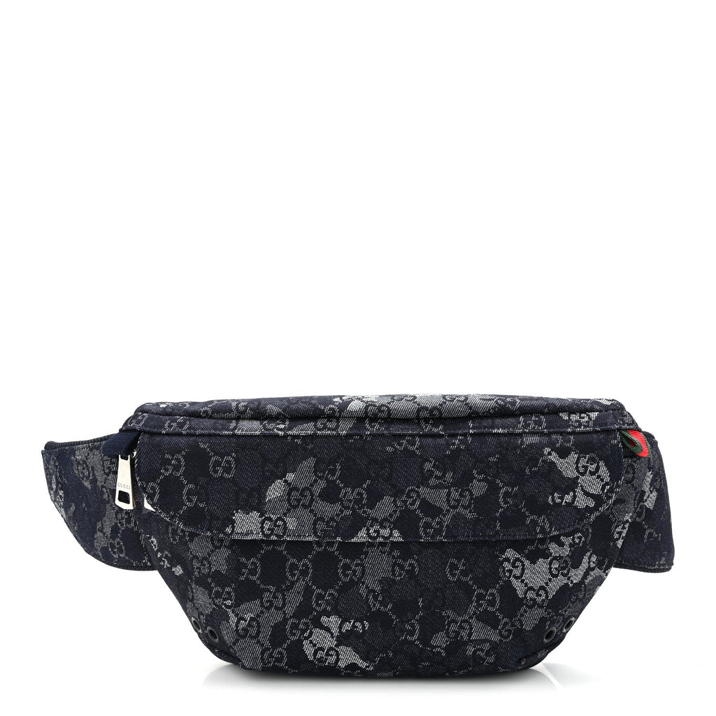 Denim Monogram Web Belt Bag Blue Multicolor