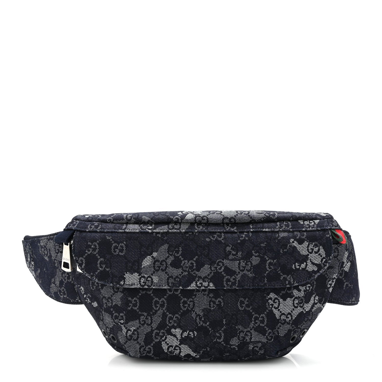 Denim Monogram Web Belt Bag Blue Multicolor